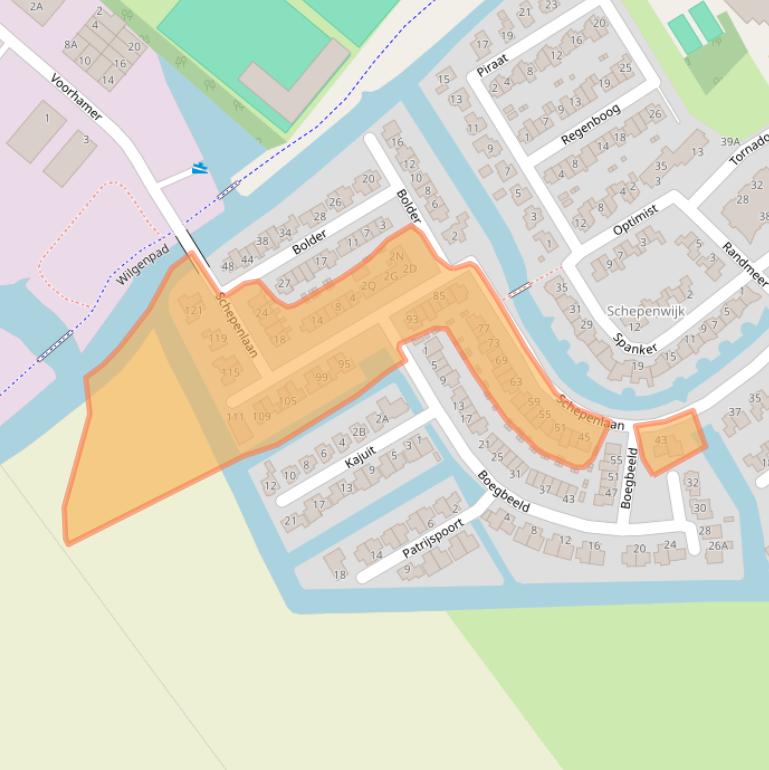 Kaart van postcodegebied 1671TA.