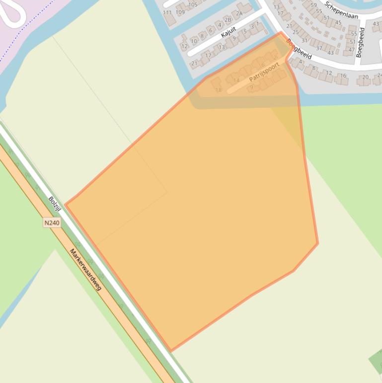 Kaart van postcodegebied 1671TC.