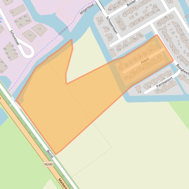 Kaart van postcodegebied 1671TD.