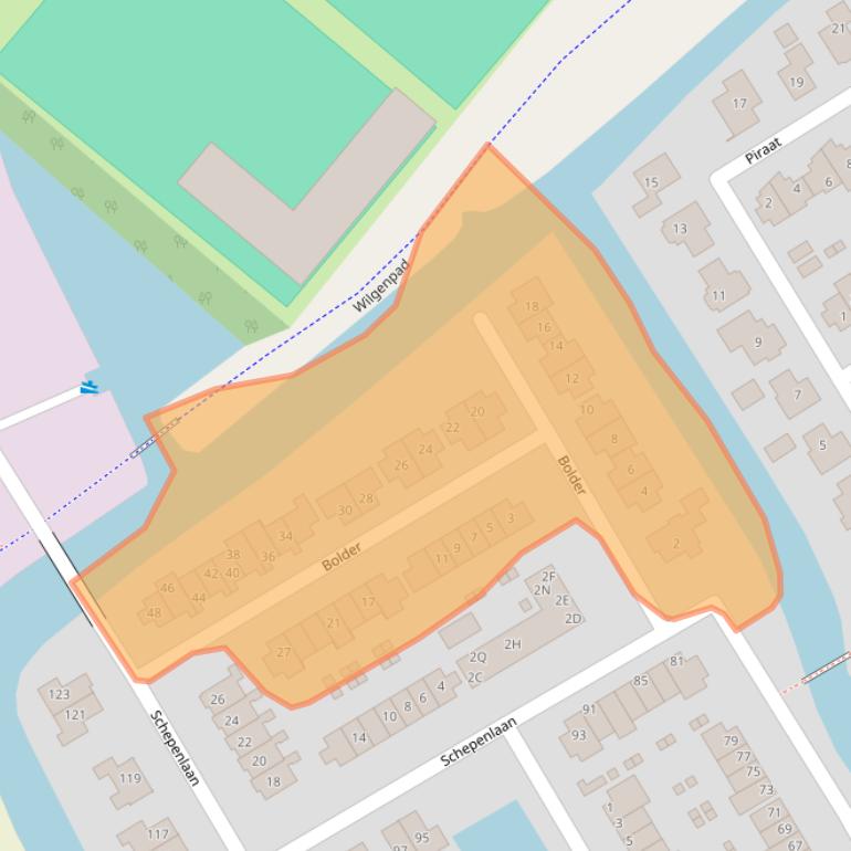 Kaart van postcodegebied 1671TE.