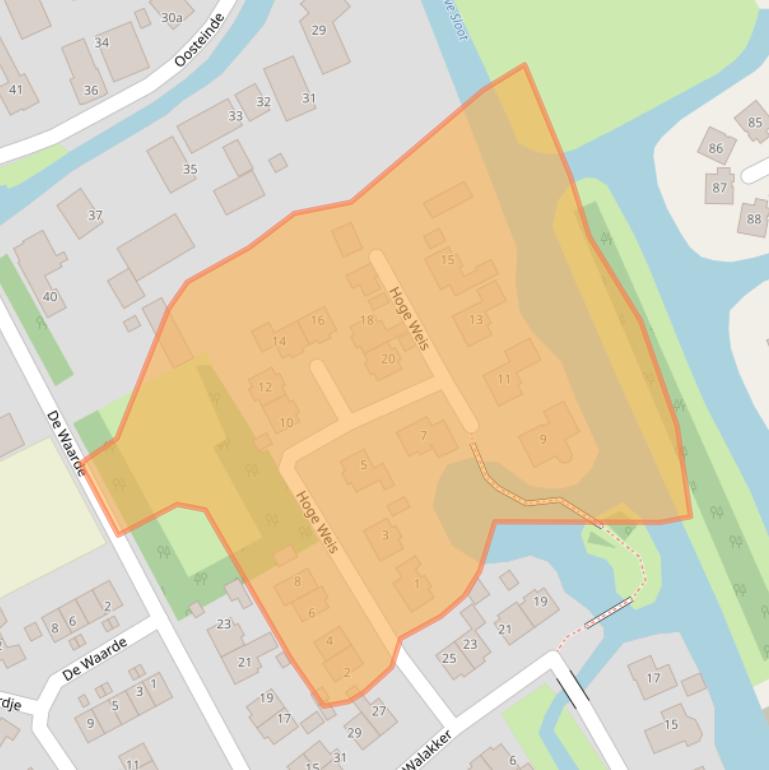 Kaart van postcodegebied 1674MG.