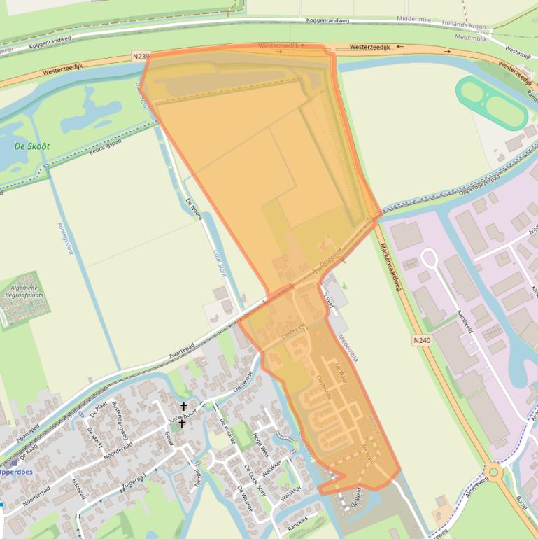 Kaart van postcodegebied 1674NB.