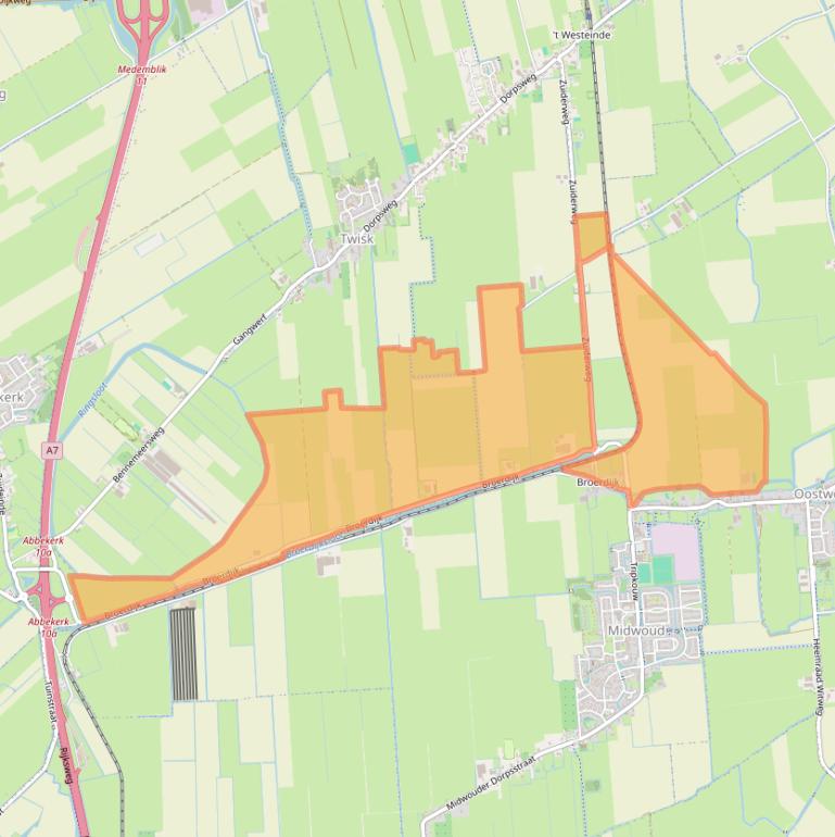 Kaart van postcodegebied 1678HA.