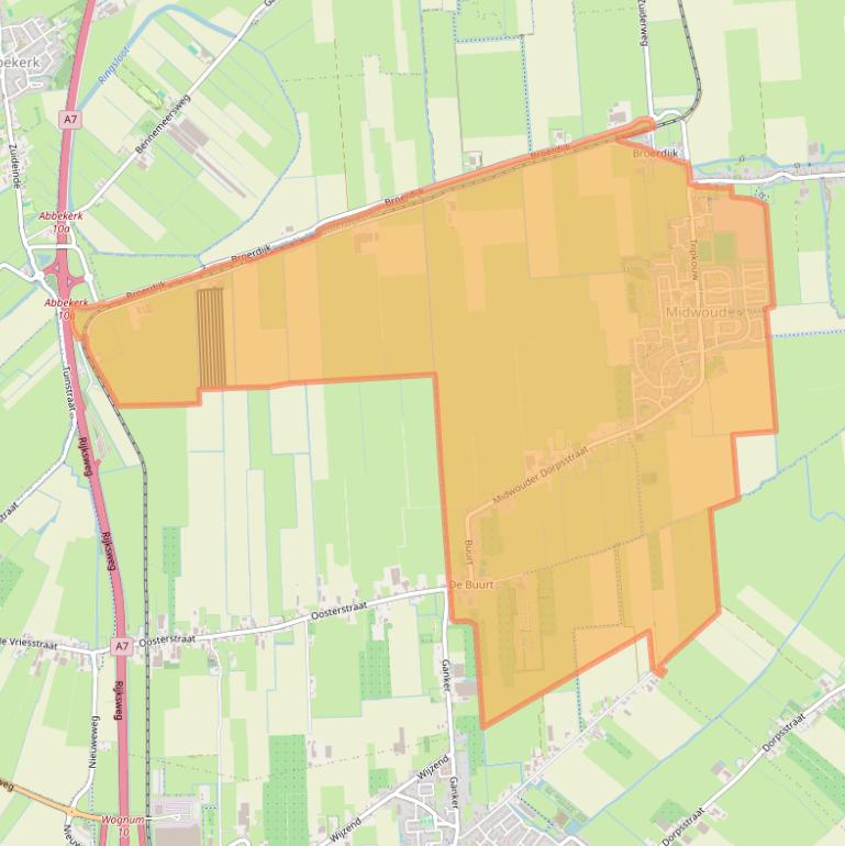 Kaart van postcodegebied 1679.