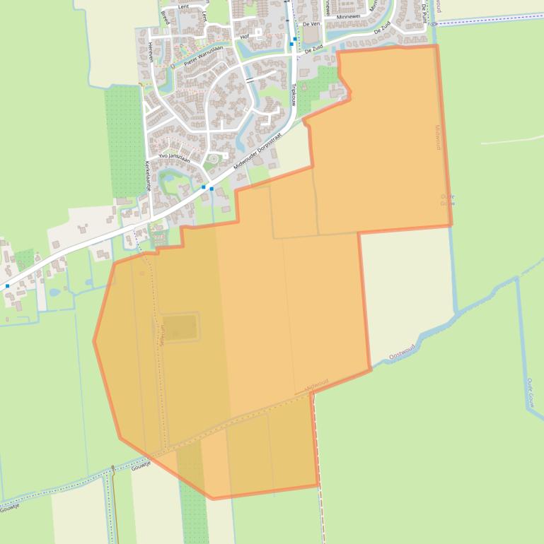 Kaart van postcodegebied 1679HZ.