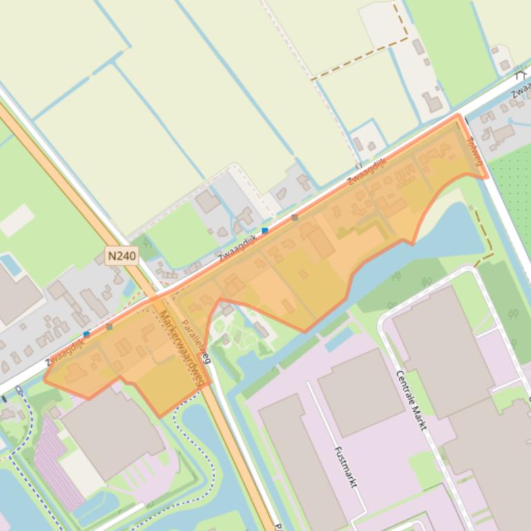 Kaart van postcodegebied 1681NB.