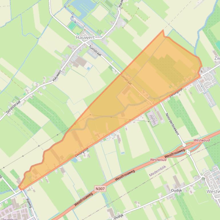 Kaart van postcodegebied 1682.