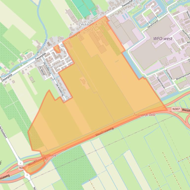 Kaart van postcodegebied 1684ND.