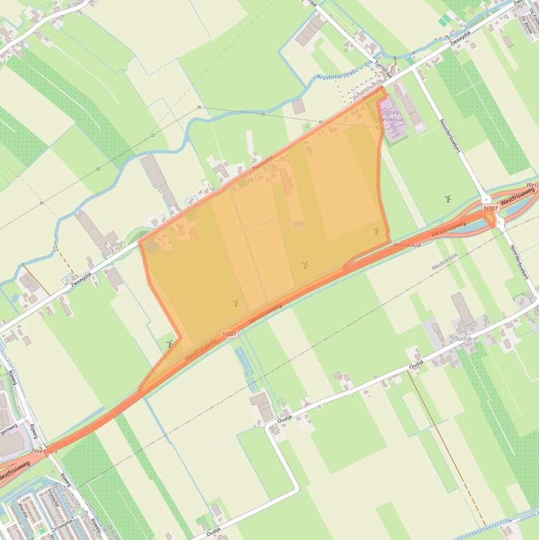 Kaart van postcodegebied 1684NH.