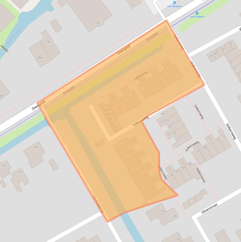 Kaart van postcodegebied 1684NV.