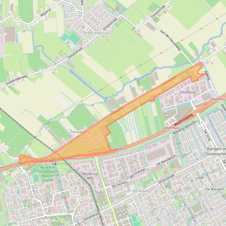 Kaart van postcodegebied 1685.