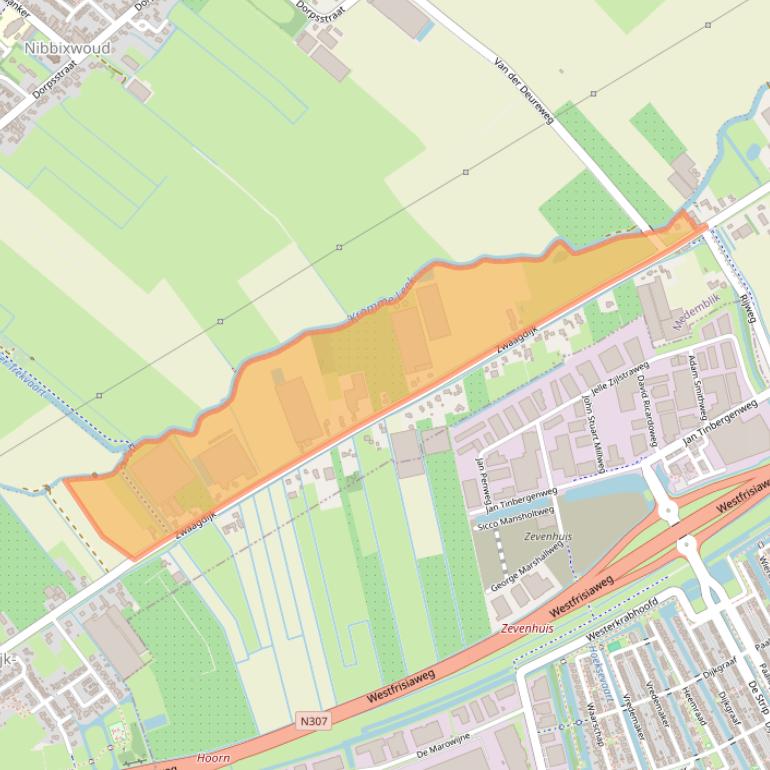 Kaart van postcodegebied 1686PG.