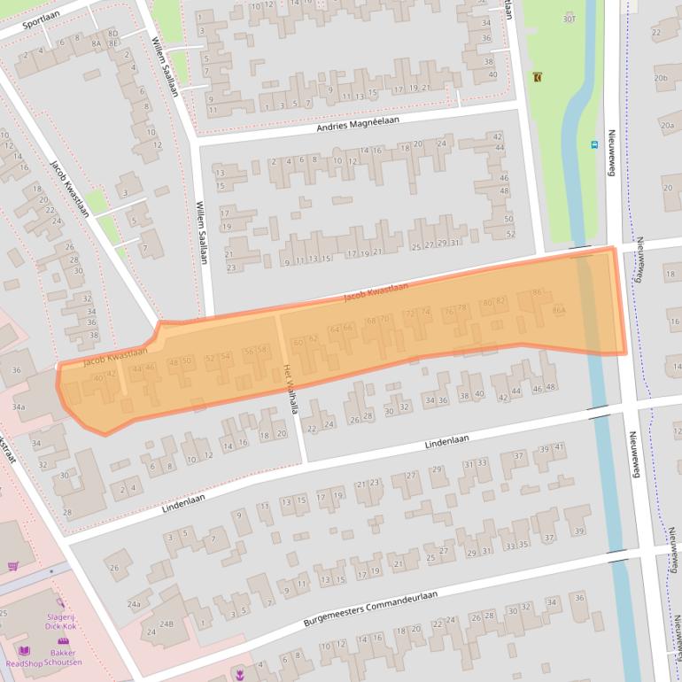 Kaart van postcodegebied 1687BN.