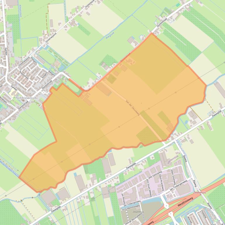 Kaart van postcodegebied 1688CJ.