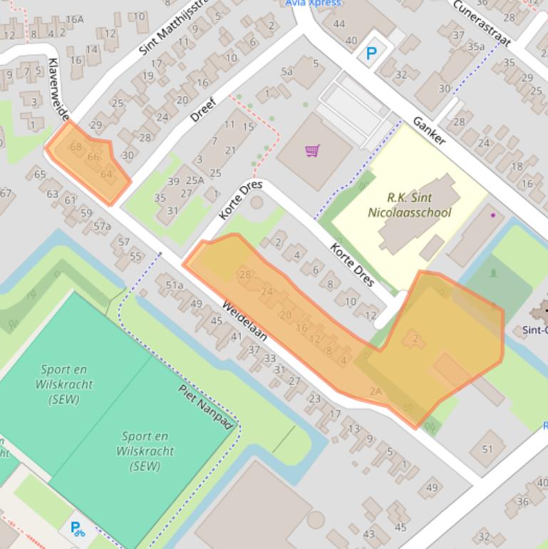 Kaart van postcodegebied 1688CM.