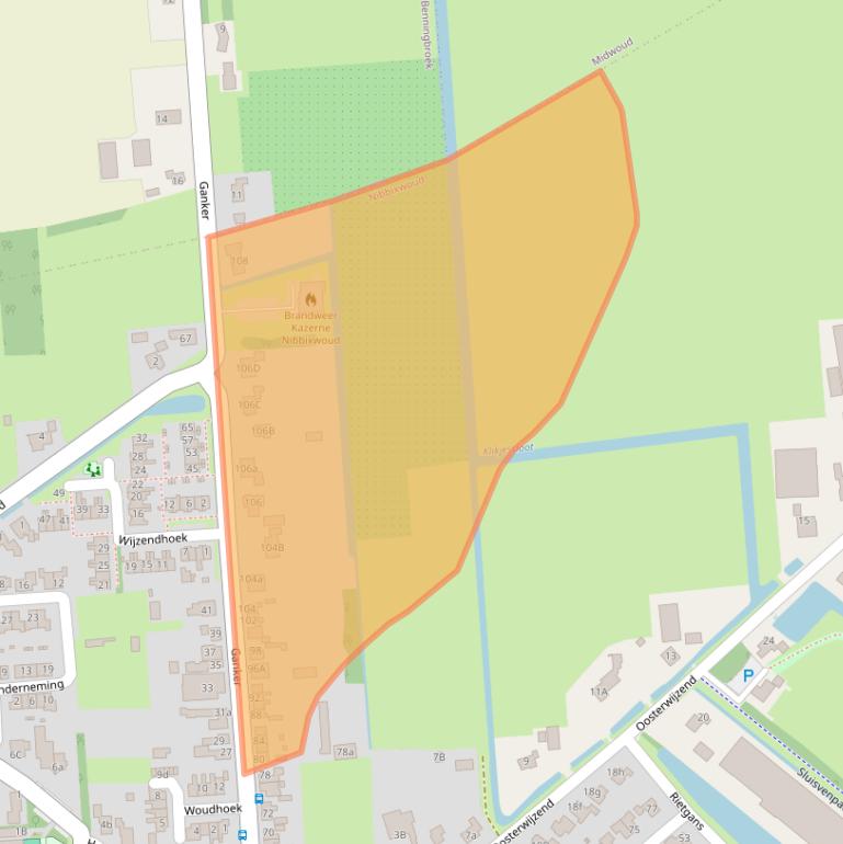 Kaart van postcodegebied 1688CW.