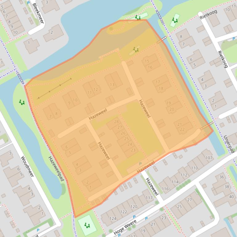 Kaart van postcodegebied 1689CE.