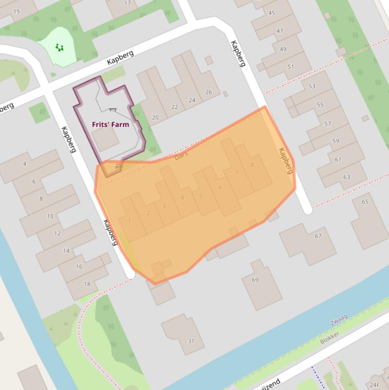 Kaart van postcodegebied 1689DA.