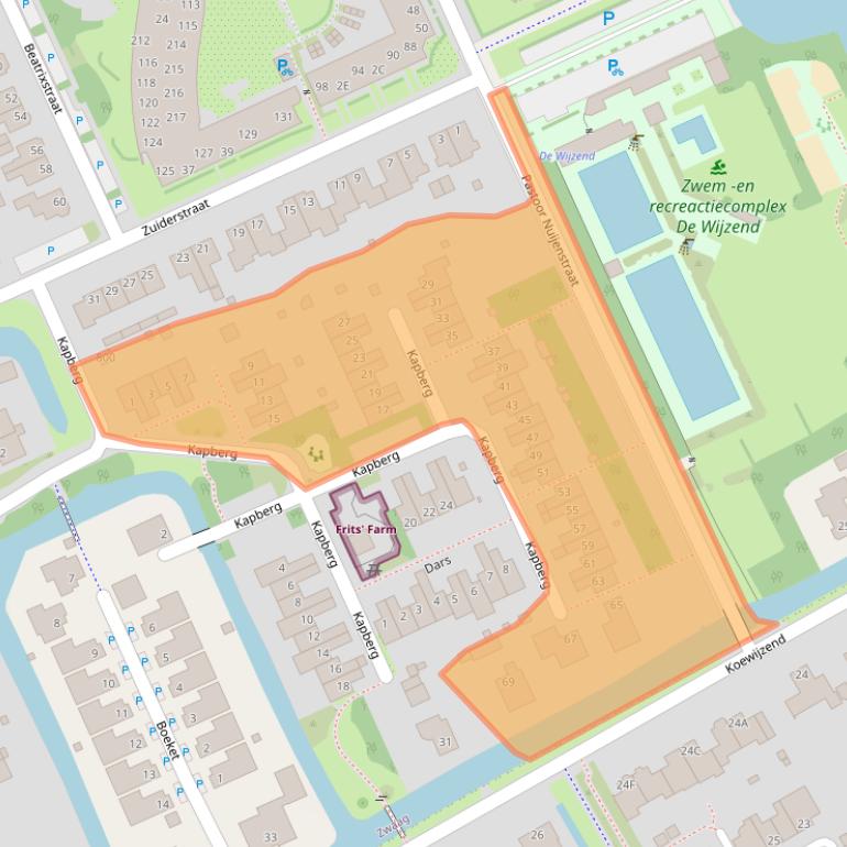 Kaart van postcodegebied 1689DD.