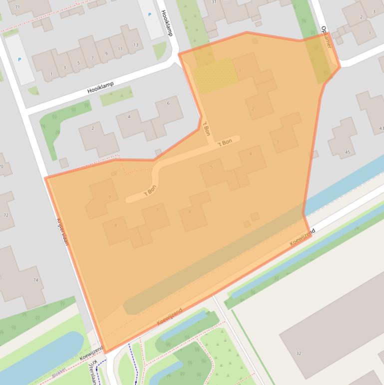 Kaart van postcodegebied 1689DJ.