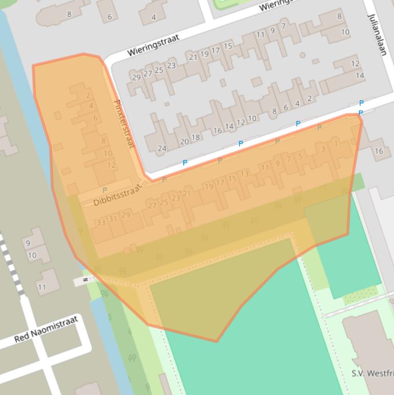Kaart van postcodegebied 1689ED.