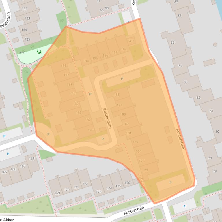 Kaart van postcodegebied 1689KM.