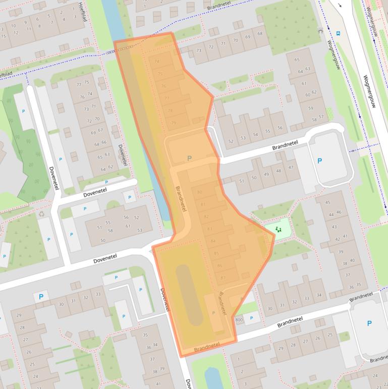 Kaart van postcodegebied 1689SG.
