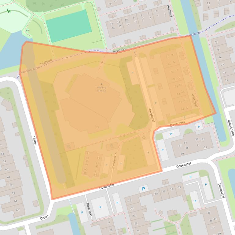 Kaart van postcodegebied 1689SM.
