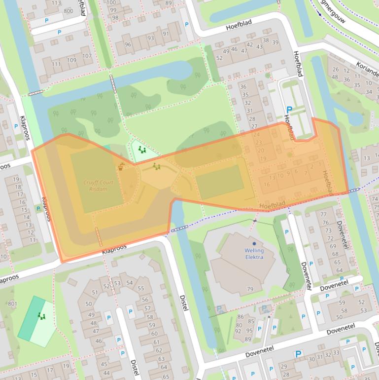 Kaart van postcodegebied 1689SN.