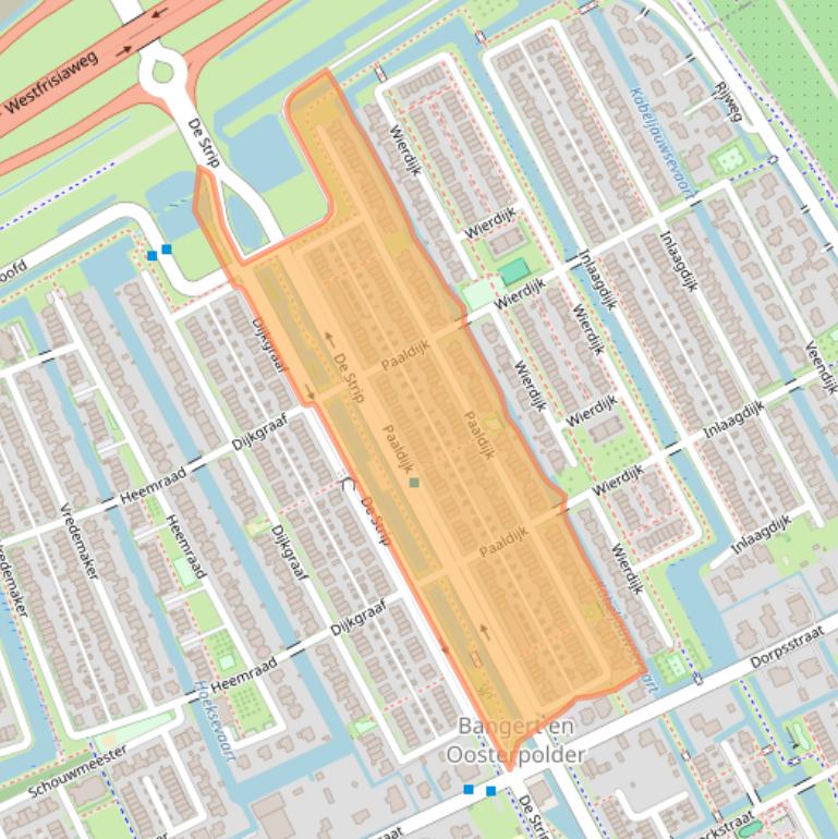 Kaart van postcodegebied 1689WE.