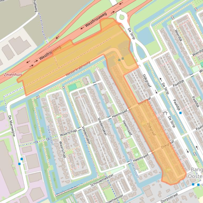 Kaart van postcodegebied 1689WH.