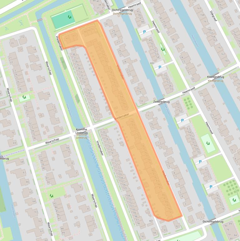 Kaart van postcodegebied 1689WR.