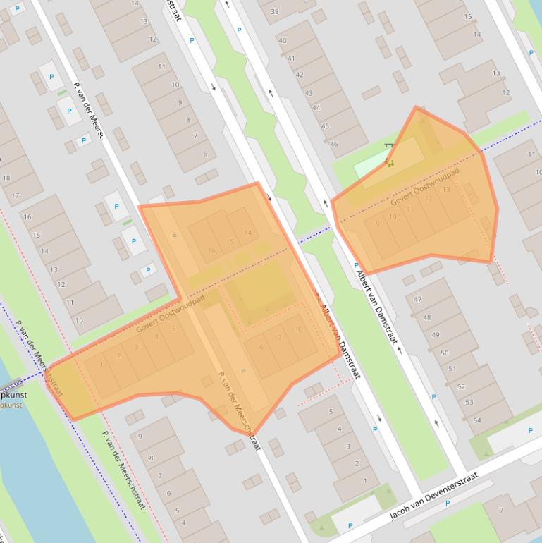 Kaart van postcodegebied 1689XR.