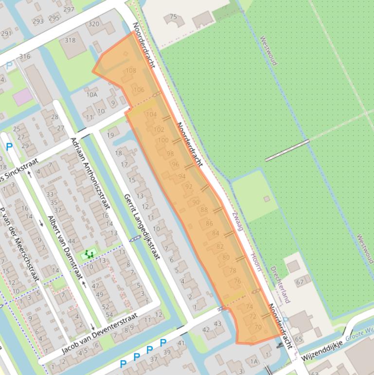 Kaart van postcodegebied 1689XV.