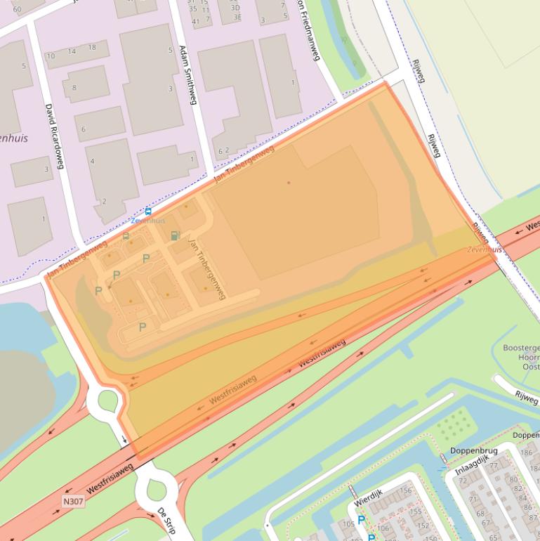 Kaart van postcodegebied 1689ZV.