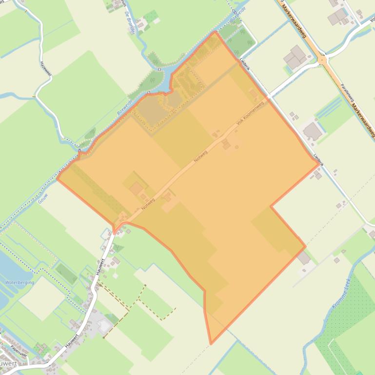 Kaart van postcodegebied 1692.