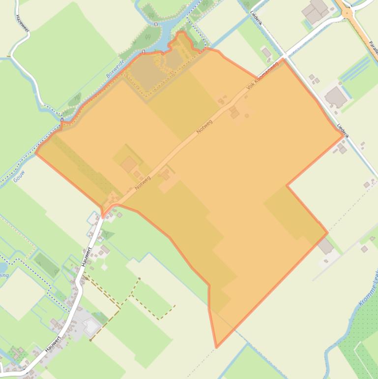 Kaart van postcodegebied 1692EM.