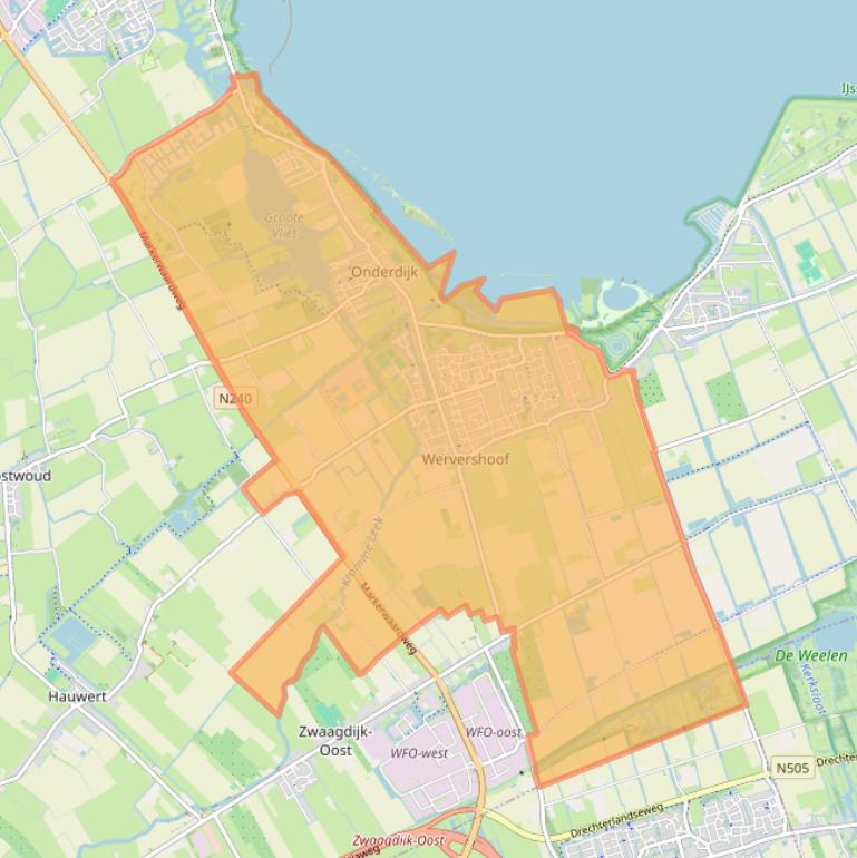 Kaart van postcodegebied 1693.