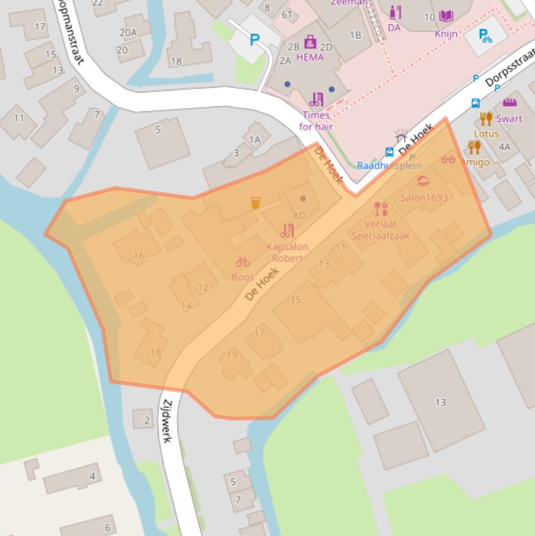 Kaart van postcodegebied 1693AA.