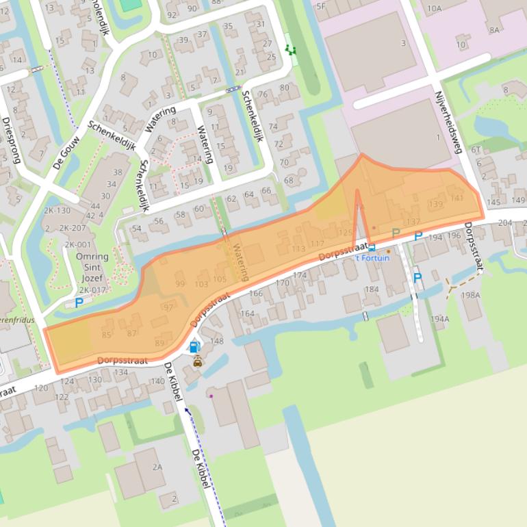 Kaart van postcodegebied 1693AD.