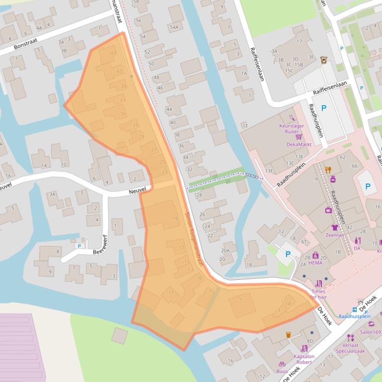 Kaart van postcodegebied 1693BA.