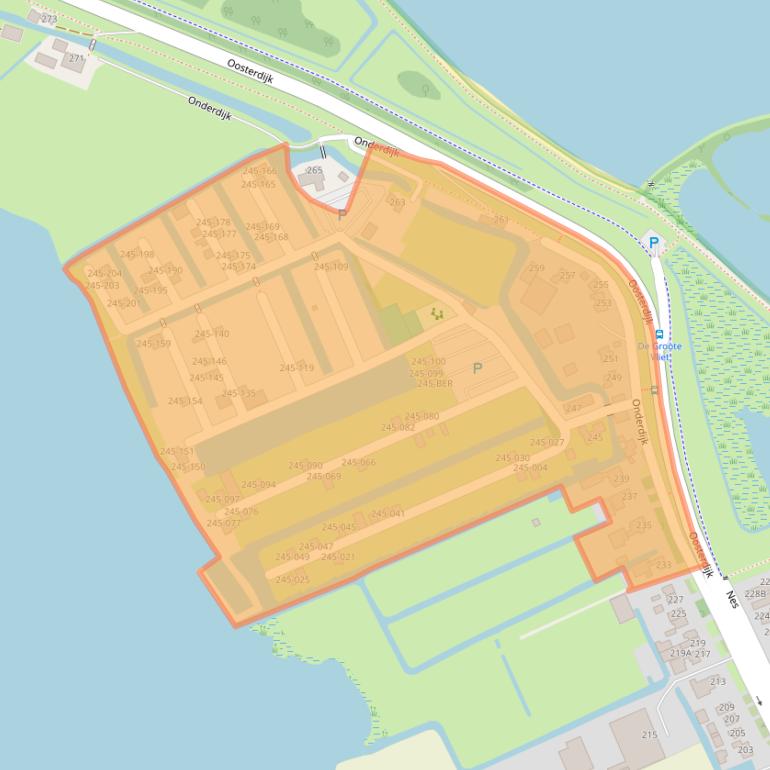 Kaart van postcodegebied 1693CG.