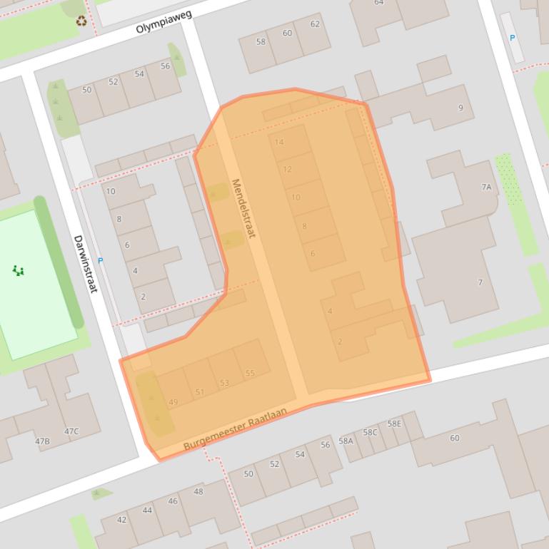 Kaart van postcodegebied 1693EC.