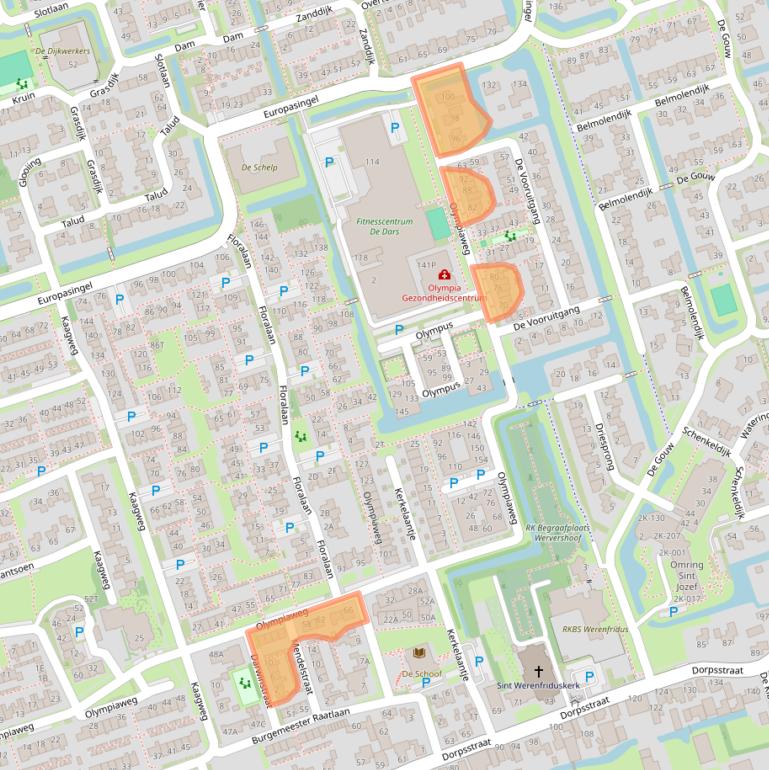 Kaart van postcodegebied 1693EM.