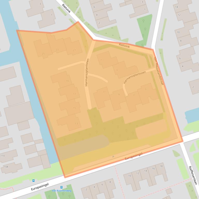 Kaart van postcodegebied 1693KA.