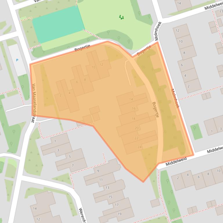 Kaart van postcodegebied 1693KH.