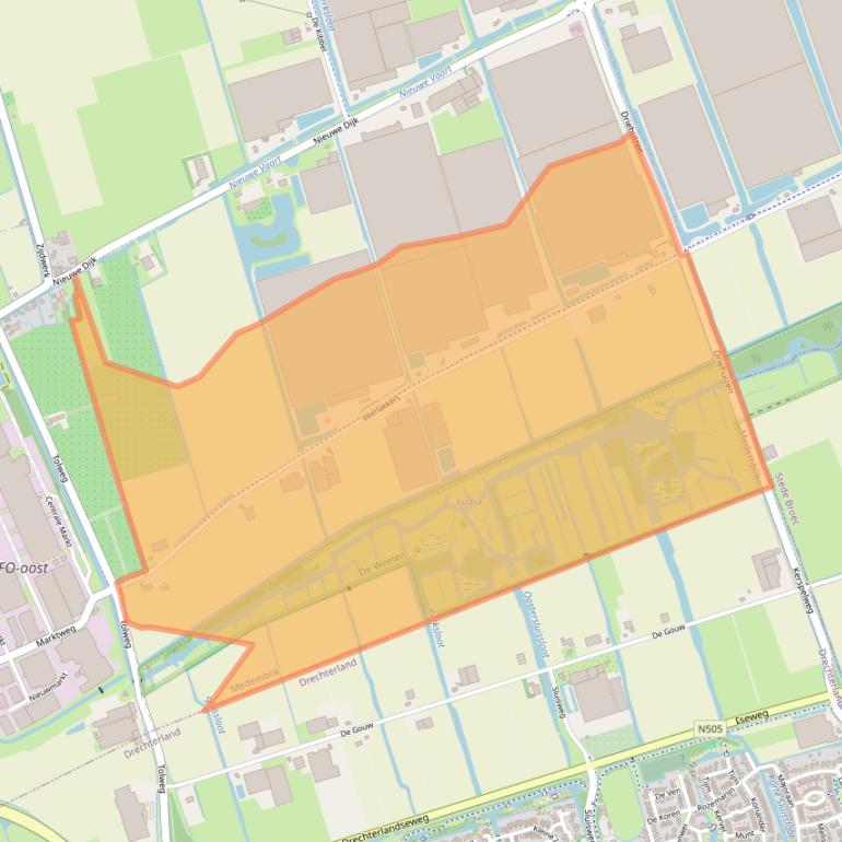 Kaart van postcodegebied 1693NR.