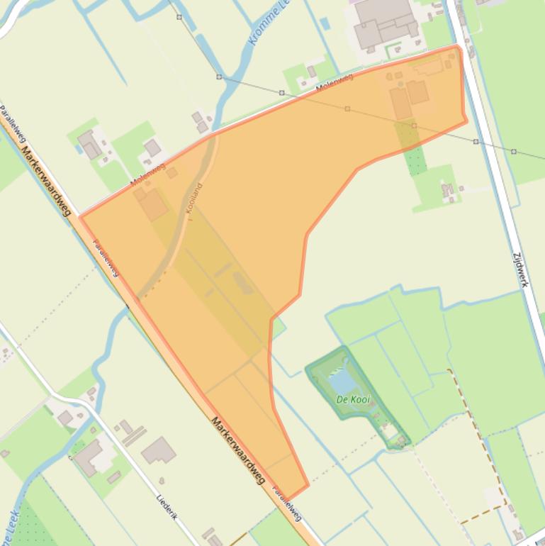 Kaart van postcodegebied 1693NS.