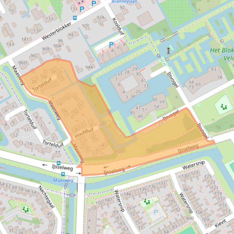 Kaart van postcodegebied 1695AX.