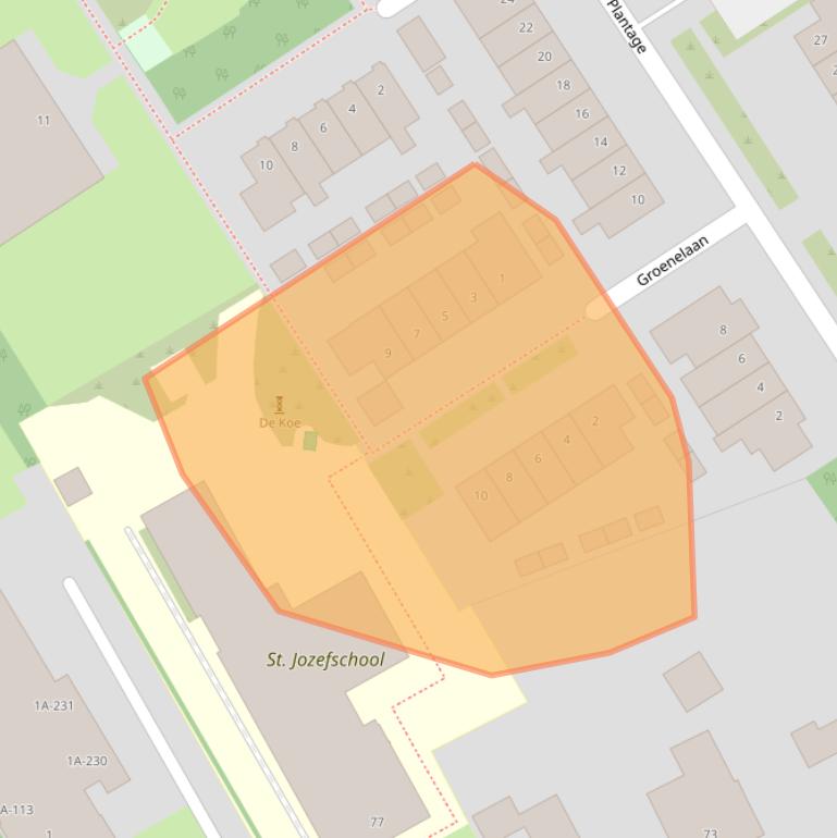 Kaart van postcodegebied 1695BE.